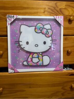 Hello Kitty Wall Art - Purple with Multicolor Bow - PRICE IS FIRM